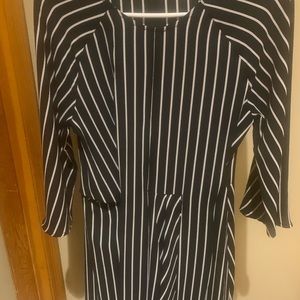 Black and white striped dress w/ tie in front
